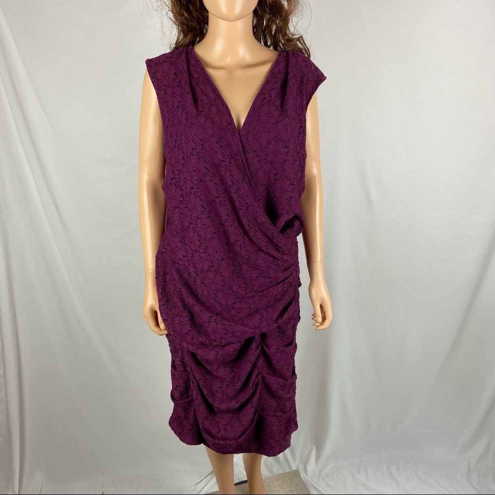 Adrianna Papell Purple Lace Dress